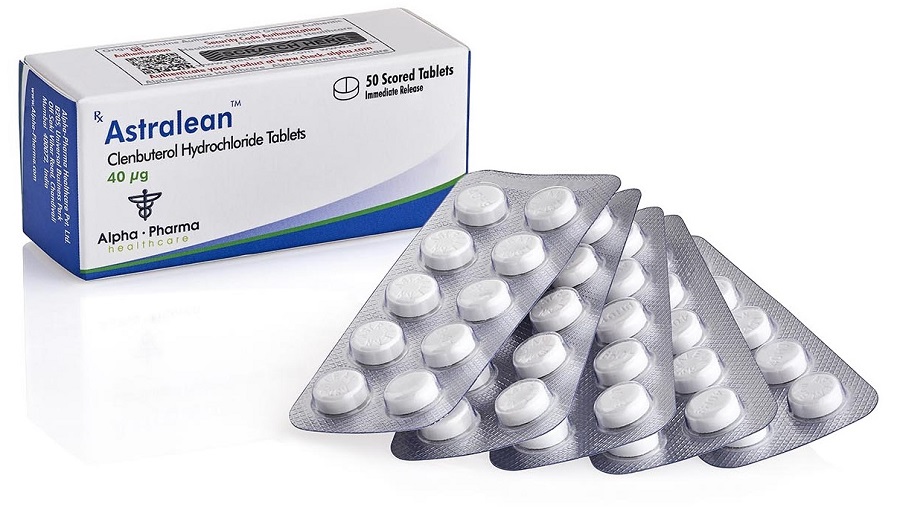 Alpha Pharma Astralean Clenbuterol 40mcg blister pack – 50 tablets original packaging