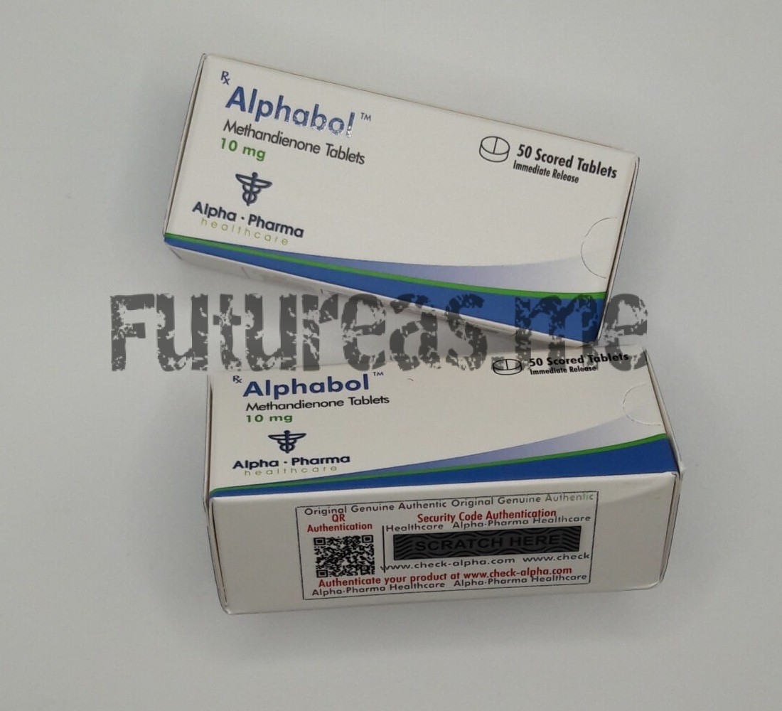 Alpha Pharma Alphabol steroid blister pack with clear batch number and anti-counterfeit label