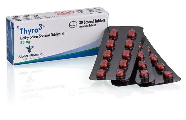 Thyro3 Liothyronine Sodium 25mcg tablets by Alpha Pharma for thyroid hormone replacement